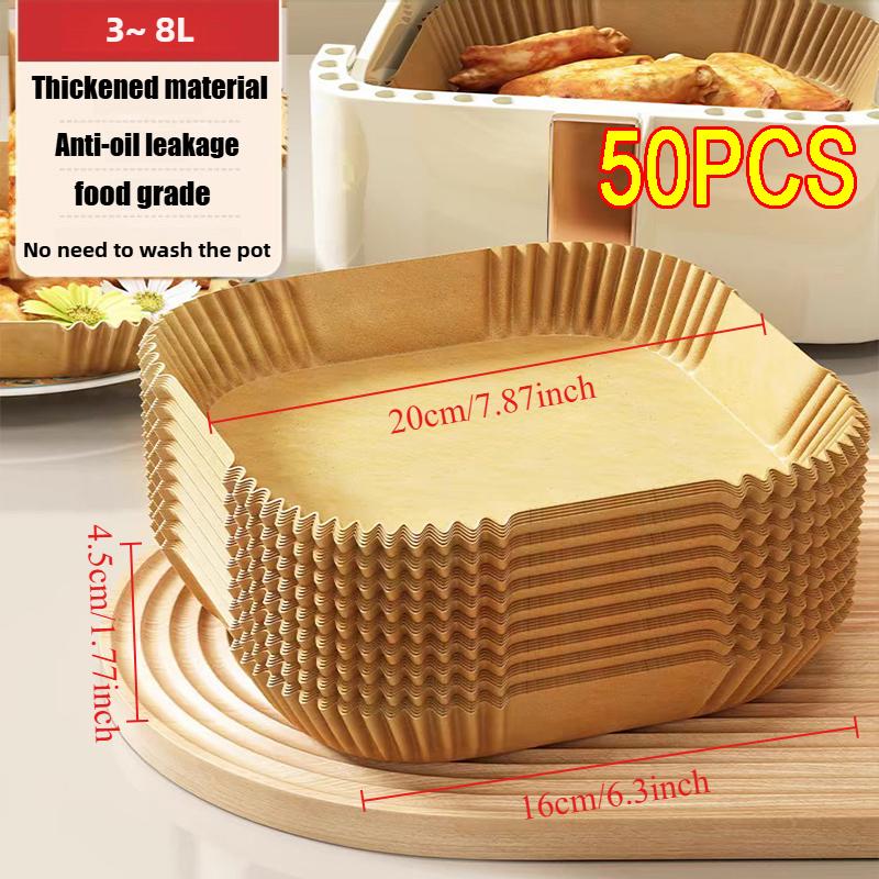 

Disposable Paper Air Fryer Square Round Baking Paper Barbecue Plate NonStick Mat Kitchen Oven Oil Absorbing Paper Tool