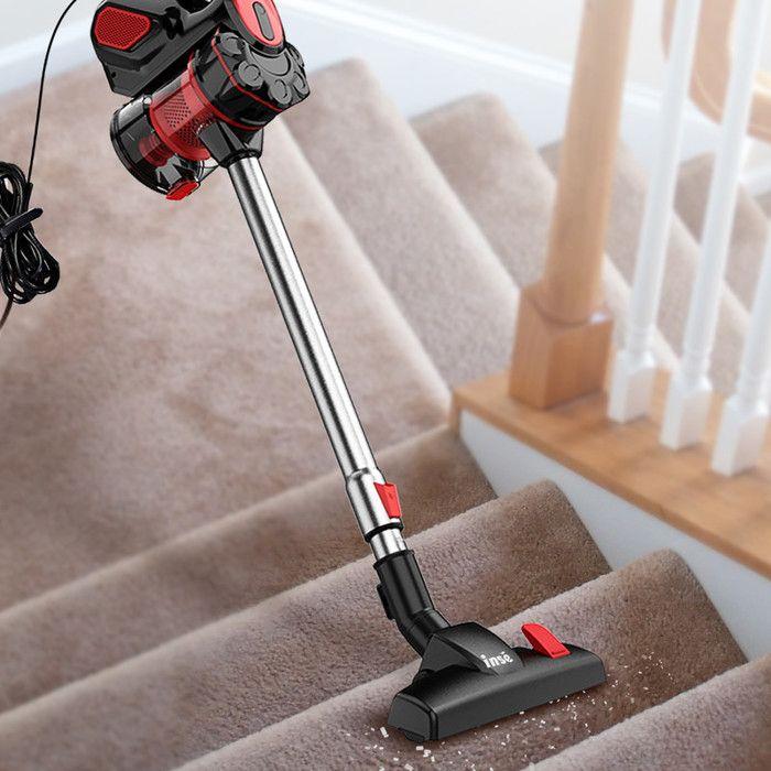 Aspirateur à main INSE I5, système de filtration cyclonique multiple, puissance d'aspiration élevée de 18 kPa, moteur de 600 W rouge