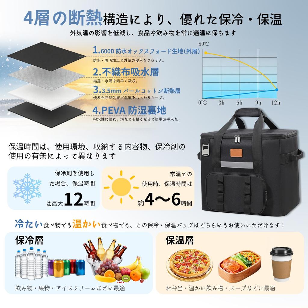 Smilefoot Cooler 40L Large Insulated Foldable for Storage Box, Capacity, Bag,