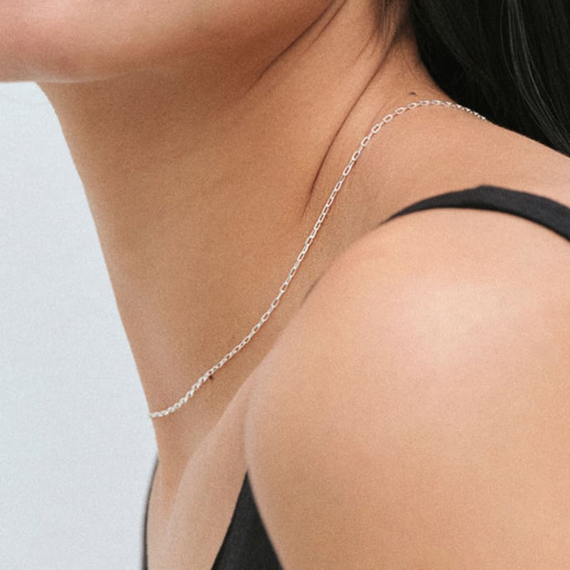 

Another Layer Simple Chain Necklace (silver925)(2color) silver
