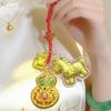 Golden Horse Enamel Copper Gourd Keychain Phone Lanyard - Year of the Horse Pendant
