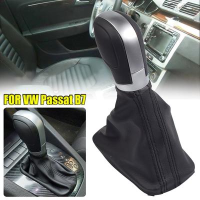 Leather Car Auto Gear Shift Knob Shift Lever Stick Head For VW Passat B7 2010 2011 2012 2013 2014 2015 Automatic Gear