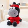 Cute Black Horse Plush Toy Good Luck Zodiac Pony Figurine Lucky Horse Plush Toys  Festive Decor
