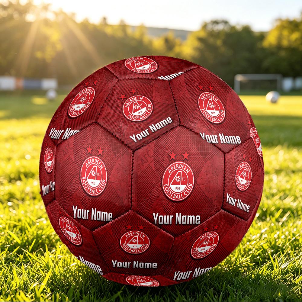 Personalized Size 5 Football Aberdeen FC Pattern Outdoor Game Sports Ball Gift