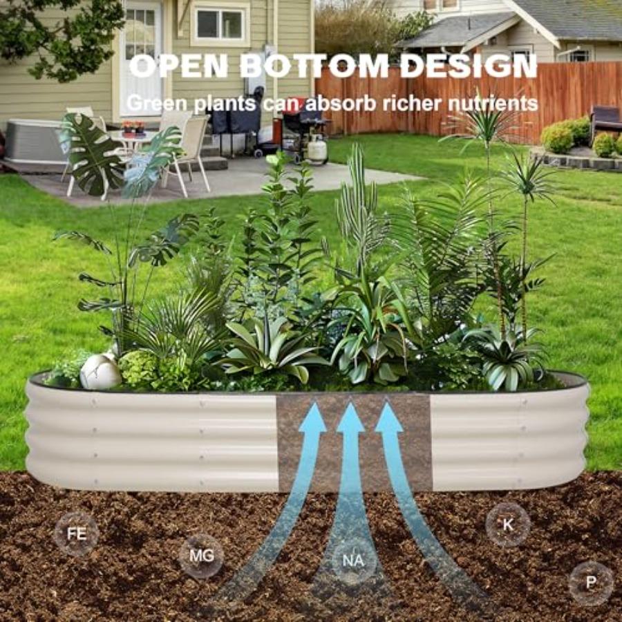 Galvanized Raised Garden Bed Kit Outdoor Metal Planter Box for Backyard Gardening Planting Vegetables and Patio 70.8x23.6x11.8