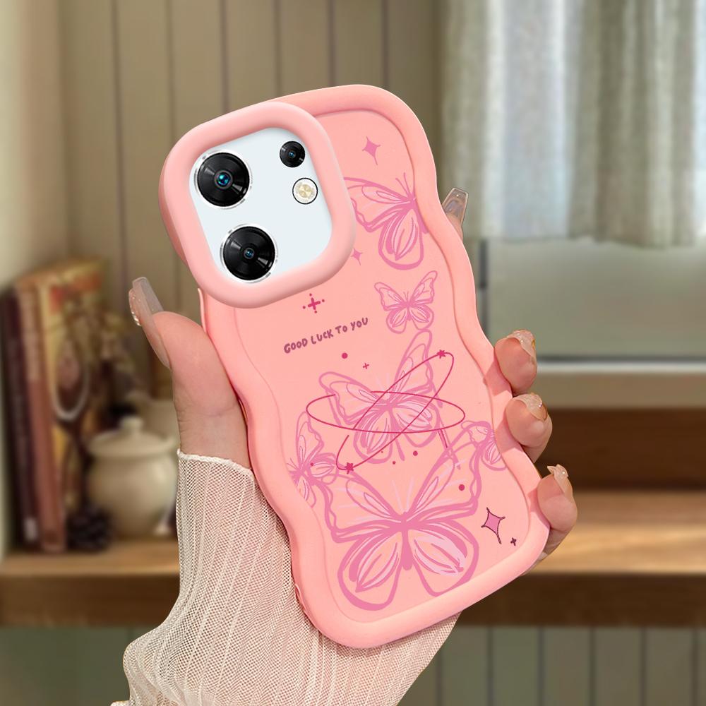 Big Wave Edge Soft Silicone Material Macaron Phone Case Shockproof Protective Rubber Casing for OPPO Reno Realme Infinix Tecno