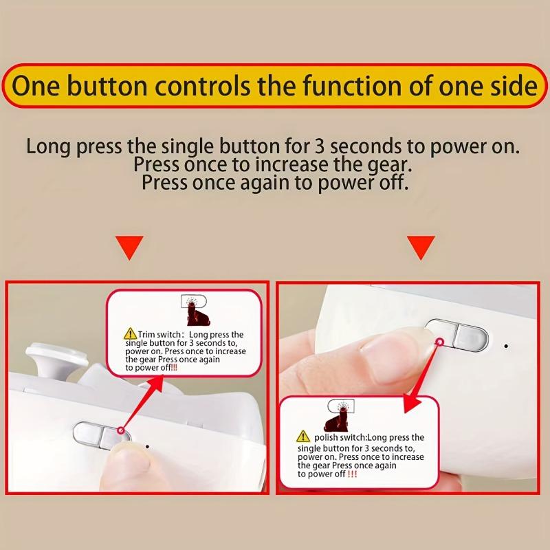 2 In 1 Electric Nail Clipper and Polisher Rechargeable Nail Trimmer