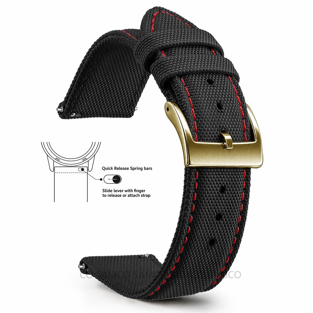 Superior Sailcloth European Watch Bands, Premium Nylon Watch Bands, 18mm 20mm 22mm Quick Release Watch Straps, for Men Women