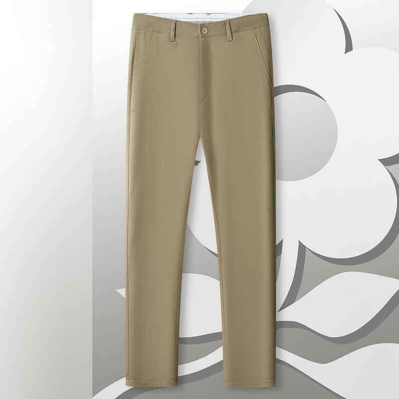 MONTAGUT Men's Ice-Cool Silk Blend Straight Fit Casual Pants