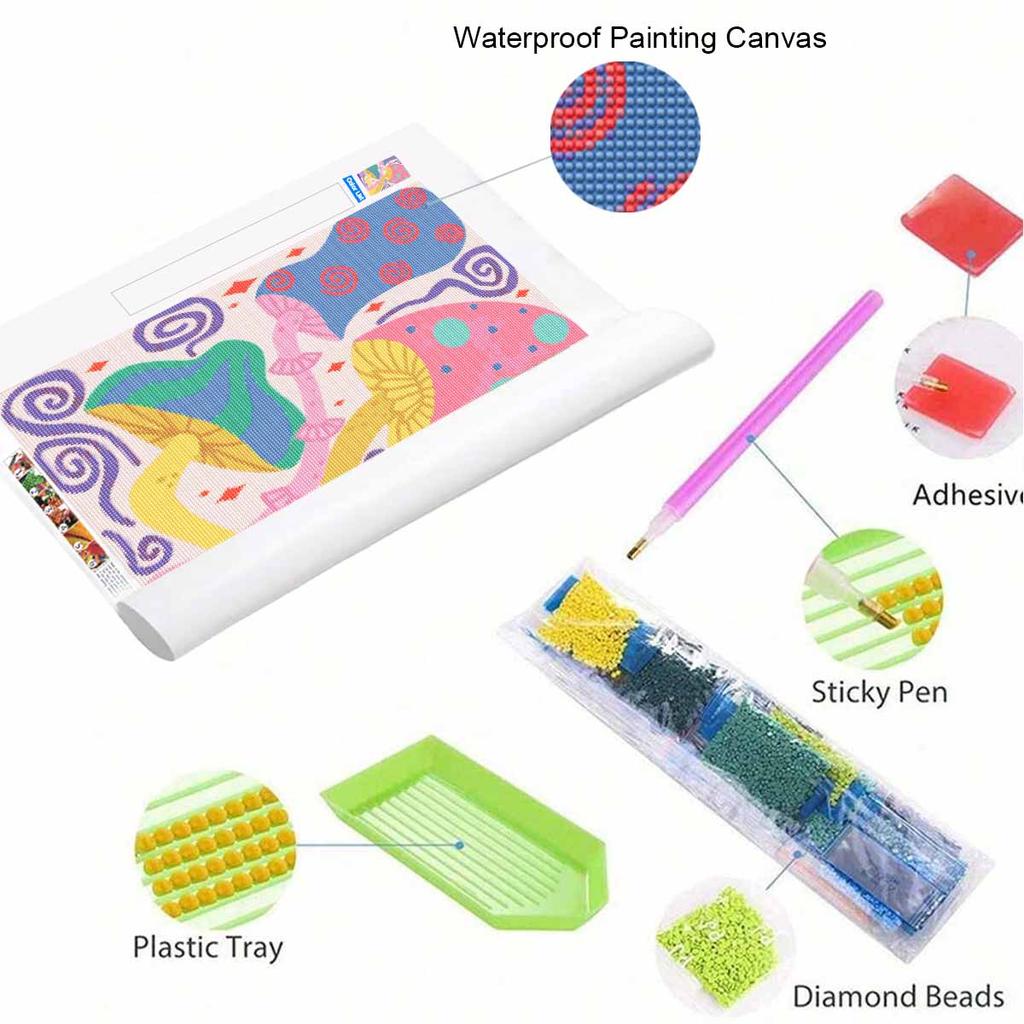 Diamond Painting Kits for Adults Mushroom Full Round Drill 5D Art Craft Wall Decor for Bedroom Living Room Home Decoration