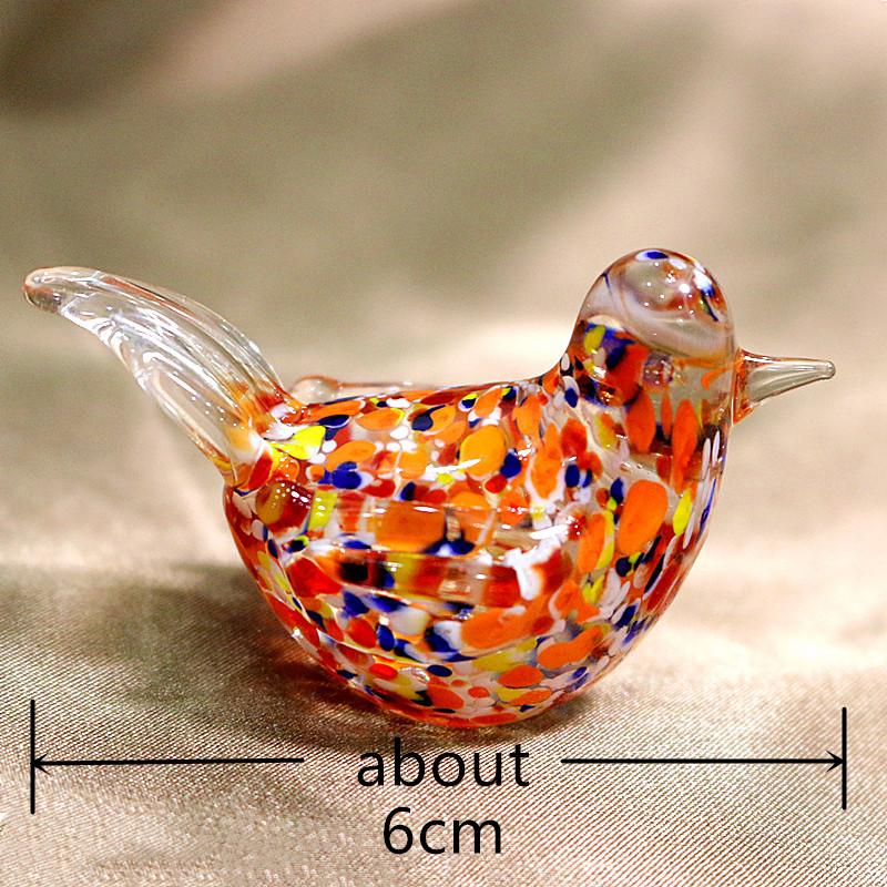 Handmade Murano Glass Bird Figurine Cute Mini Animal Statue Home Desktop Ornament Indoor Living Room Art Decor Craft Collectible