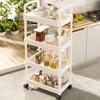 Organizery Kuchenne i Stojak do Przechowywania Wózek Gospodarczy na Kółkach Wielofunkcyjne Akcesoria Domowe Mobilny Stojak Wózek Półka na Książki