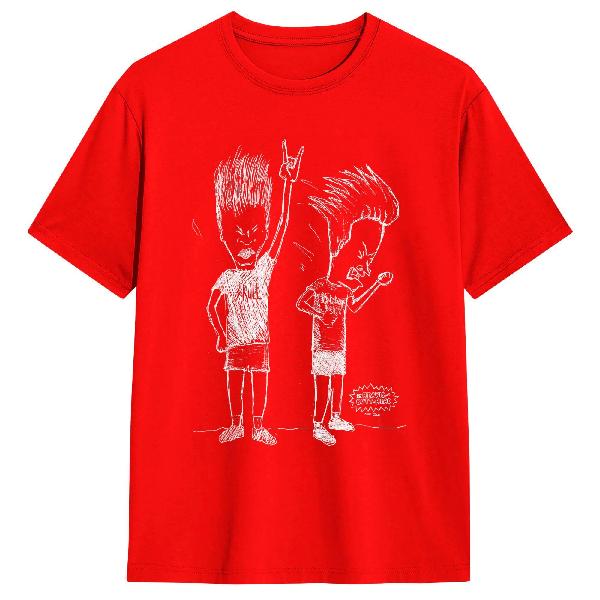 

Beavis and ButtHead Head Bang Sketch TShirt for Men Funny Pure Cotton Tees O Neck Short Sleeve T Shirts New Arrival Tops S