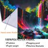 2D Trippy Rainbow Cascade Night Scenery Wall Tapestry, Aesthetic Dark Nature Art Home Background Cloth