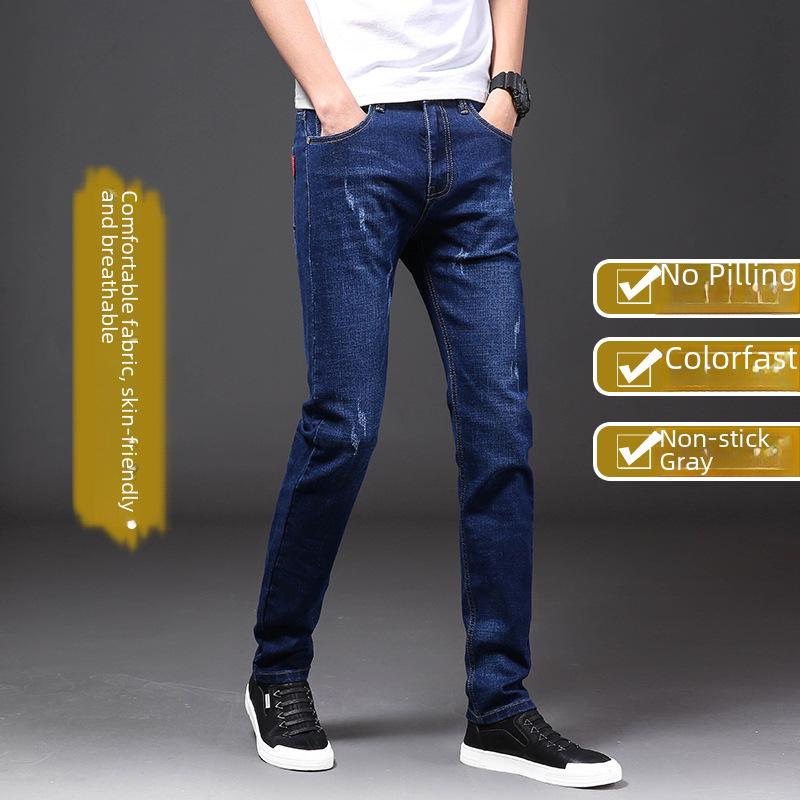 Herrenjeans mit geradem Bein für Frühling und Herbst: High-End Casual National Trend