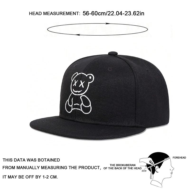 Unisex XX Little Bear Embroidery Hip-hop Hats Spring Autumn Outdoor Adjustable Casual Baseball Caps Trucker Caps Sunscreen Hat