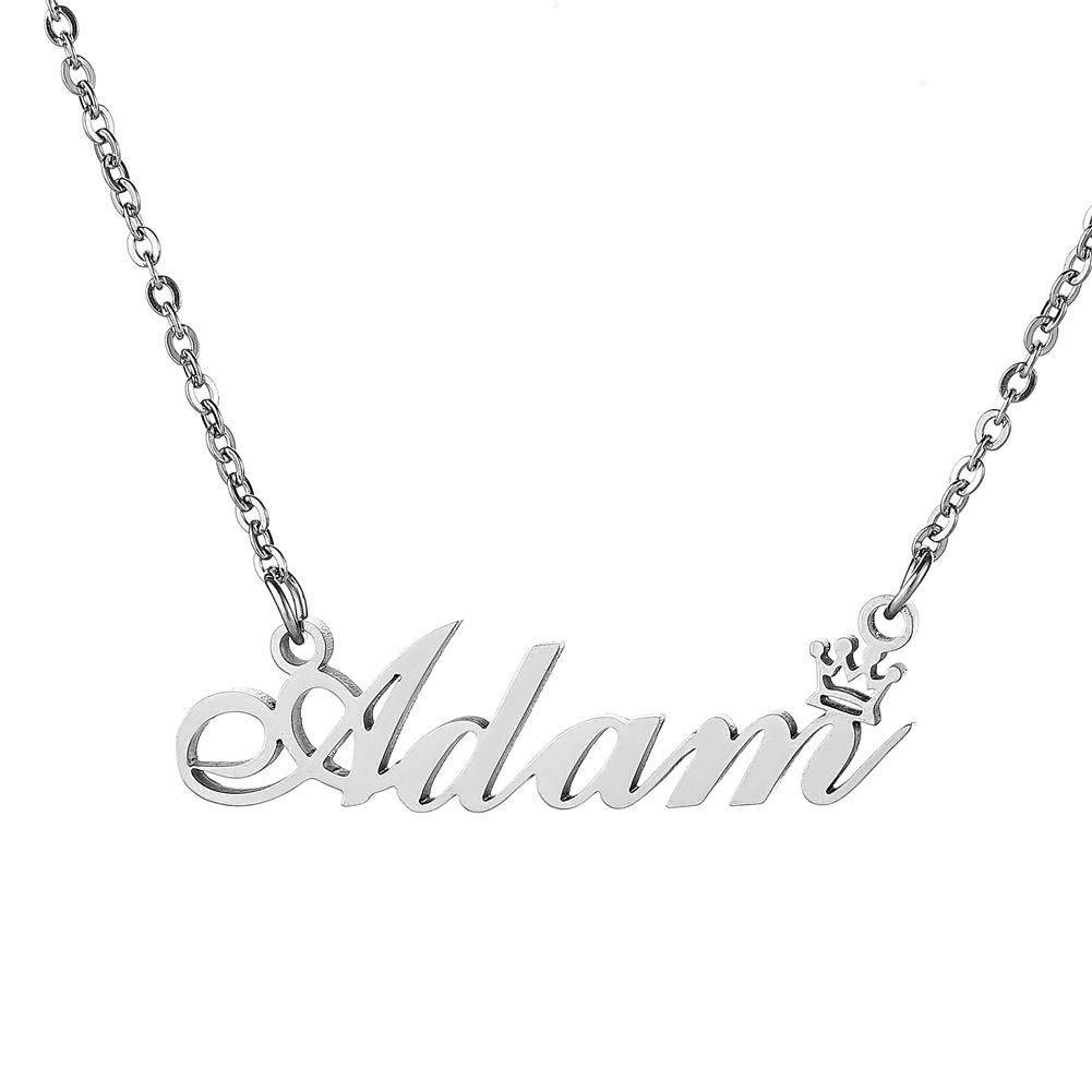 Bulk Jewelry 18k Gold Plated Customized DIY Name Letter Pendant Necklace Non Fade Tarnish Stainless Steel Custom Name Necklace