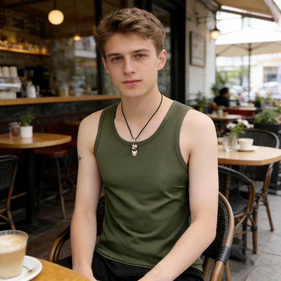 Herren Weste Sommer Ärmellos Rundhals Schlank Passend Tanktops Einfarbige Sport Fitness Camisole Täglich