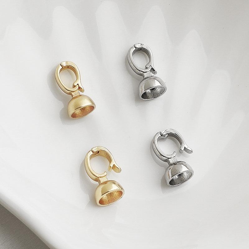 14K Gold-Filled Smooth Round Clasp for DIY Pearl Necklace Accessories