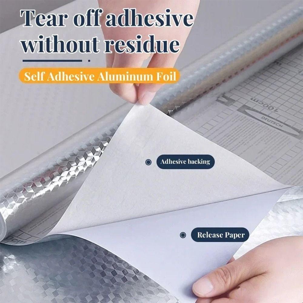 40CMx10M Kitchen Oil-proof Sticker PVC DIY Self-adhesive Kitchen Wallpaper Metal texture Thickened Cabinet Wallpaper