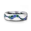 Paved Green/Blue CZ Band Rings for Women High Quality Silver Color Elegant Lady's Finger Ring Trendy Jewelry Drop Ship