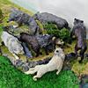 Wild Animal Wolf Family Model - Children's Educational Toy Set with Male, Female, and Cub Wolves