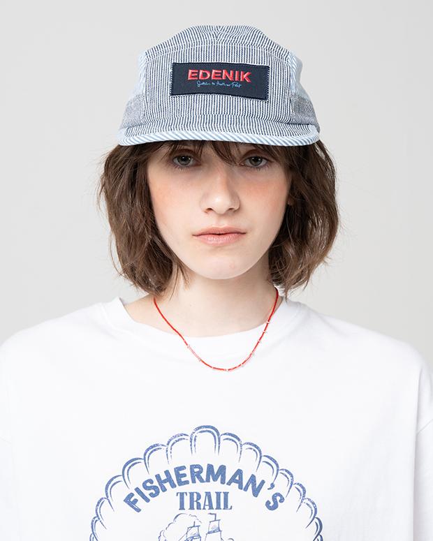 EDENIK Ezs4Ah01Dn Concierge Stripe Camp Cap (Dark Navy)