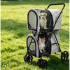 for Large Luxury Designer Double Dog Stroller Foldable 4-Wheel Trolley 4-in-1 Twin Pet Stroller for Dogs and Cats