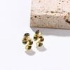 925 Silver Pleated Stud Earrings Simple Geometric Ear Accessories Women Metal Earrings  Lady's Gift