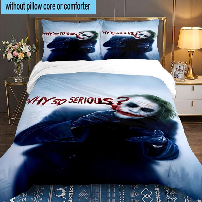 Clown villain 3pcs Bedding Set,Including 1pc Duvet Cover And 2pcs Pillowcases Perfect Gift for Christmas,Ideal for Bedroom, Dormitory