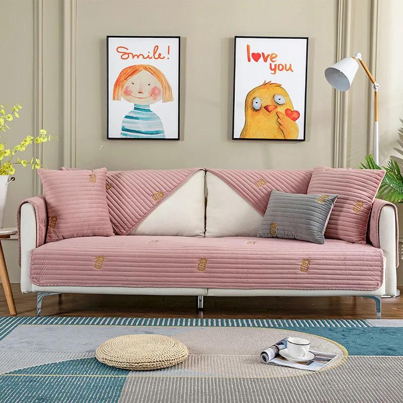 

Твердый угловой чехол для дивана L-образный чехол для шезлонга, бархатный чехол для дивана, нескользящее диванное полотенце для декора гостиной, универсальное W70xL70