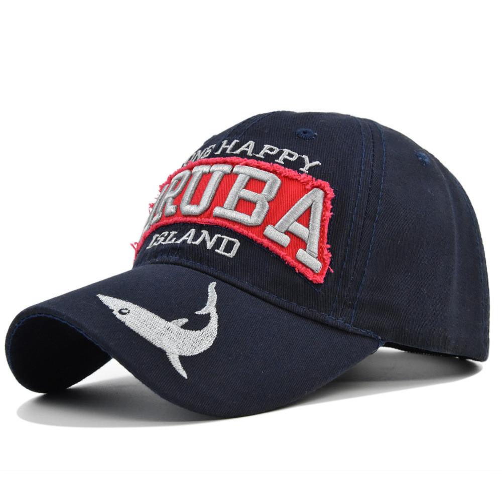 Aruba Embroidered Baseball Cap Shark Embroidery Duck Tongue Hat Men's Sun Hat Wholesale