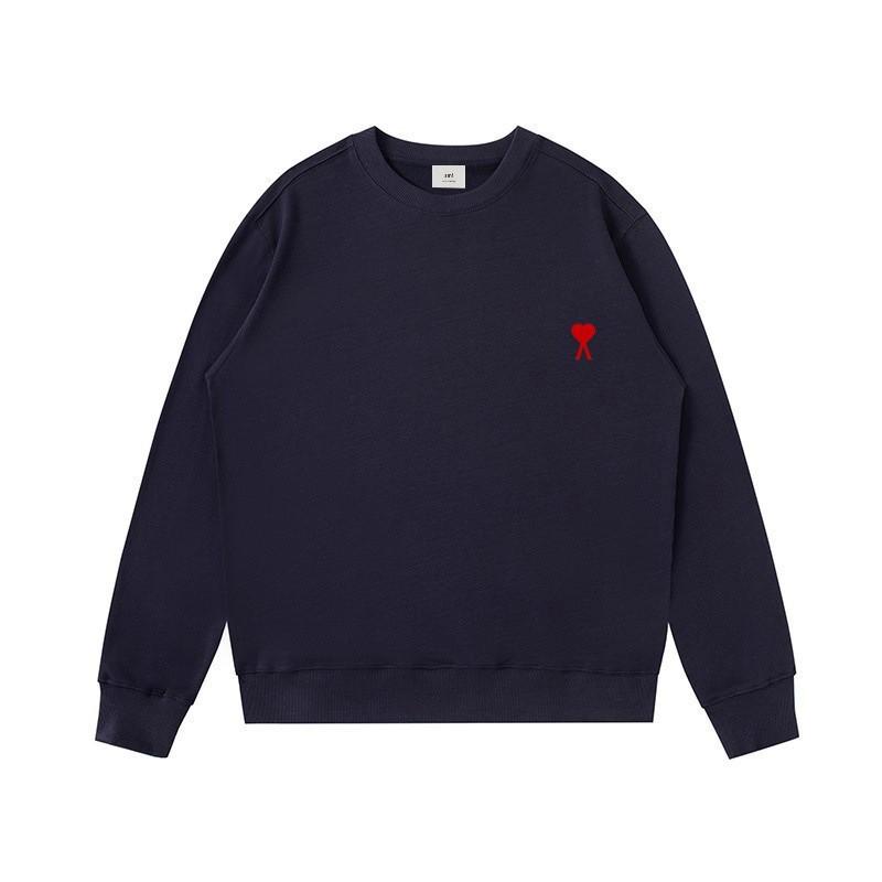 

Men s Casual Heart Embroidery Hoodie - Trendy, Loose-Fit Round Neck Couples Top M