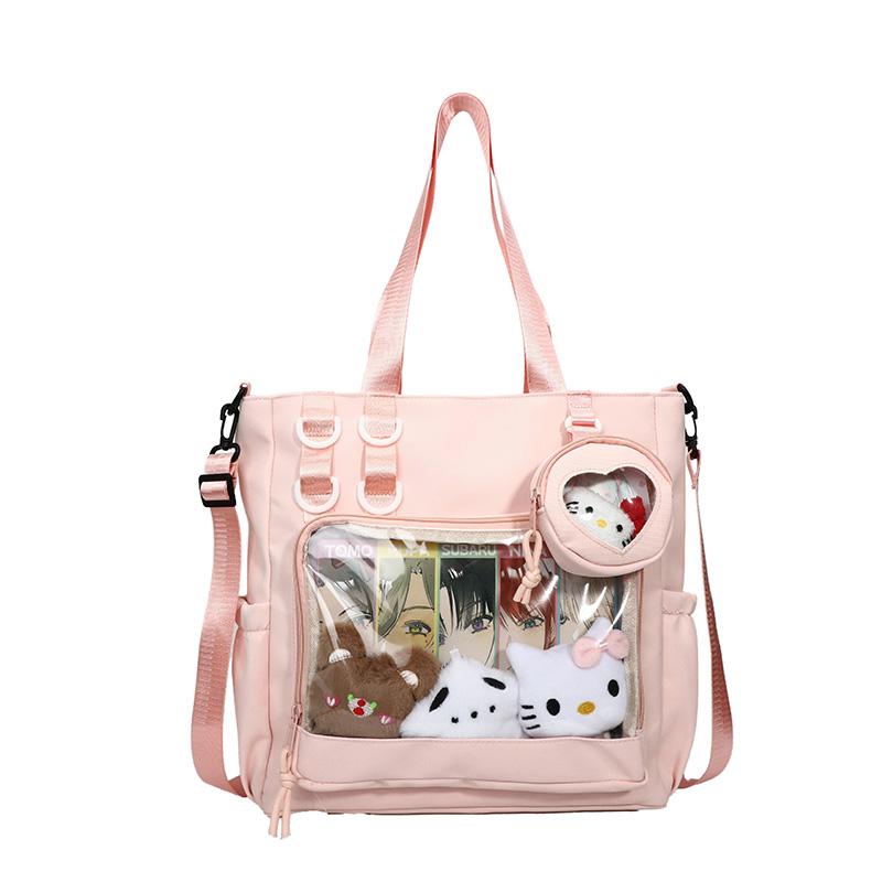 Large Capacity Clutter Bag Transparent Nylon Shoulder Bag Women's Tote Bag