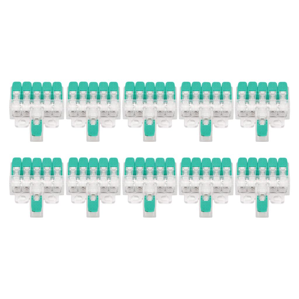 10Pcs 1 In 5 Out Electrical Splicing Wire Connector Quick Wiring Splice Cable Connector 41A 450V