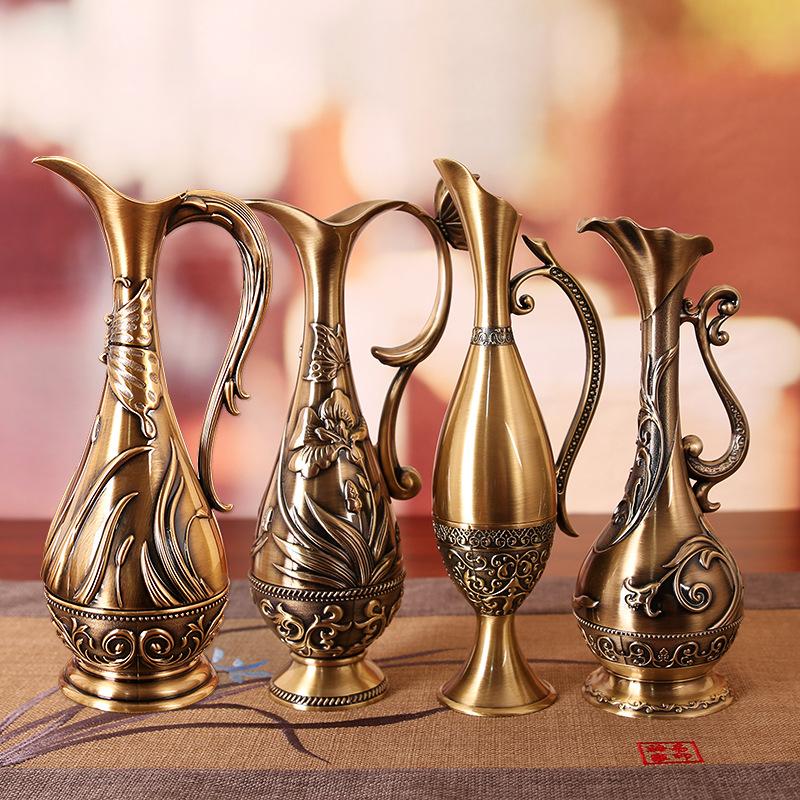 Europäische Retro-Vase, eine Blume, kreatischer Hof-Schreibtisch Nachttisch, Wohnzimmer-Blumenarrangement, einfaches Esszimmertisch-Dekoration, künstliche Blume