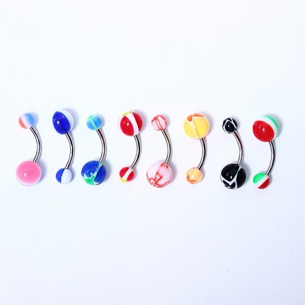 Soins de Santé Massage Corporel 12 pièces Acier Inoxydable Foret Double Tête Anneau de Piercing Nombril pour Massage