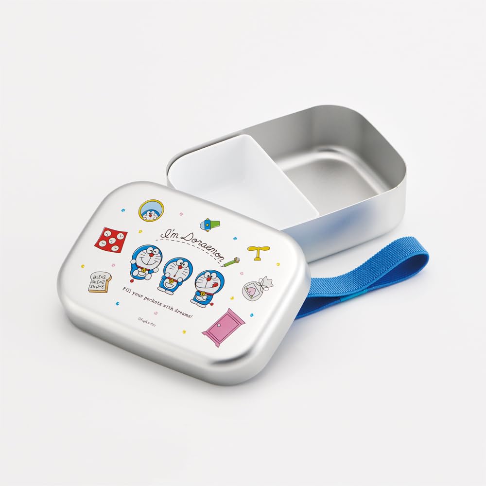 Skater Bento Box, Doraemon Line Design, Sanrio, 370ml, Aluminum, Insulated, Children's, Made In Japan, ALB5NV-A