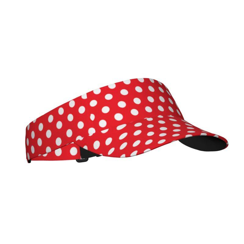 Red Polka Dot Hats Polka Dot Sun Sports Visor Hats Adjustable Cap One Size Outdoor Red Sports Sun Visor for Women Men