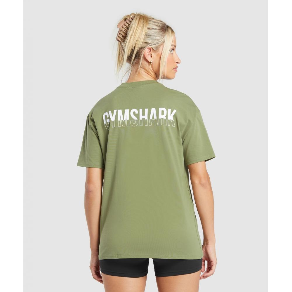 

Gymshark FracTion Oversized T shirT Cargo Green B3a6l ecrT XS