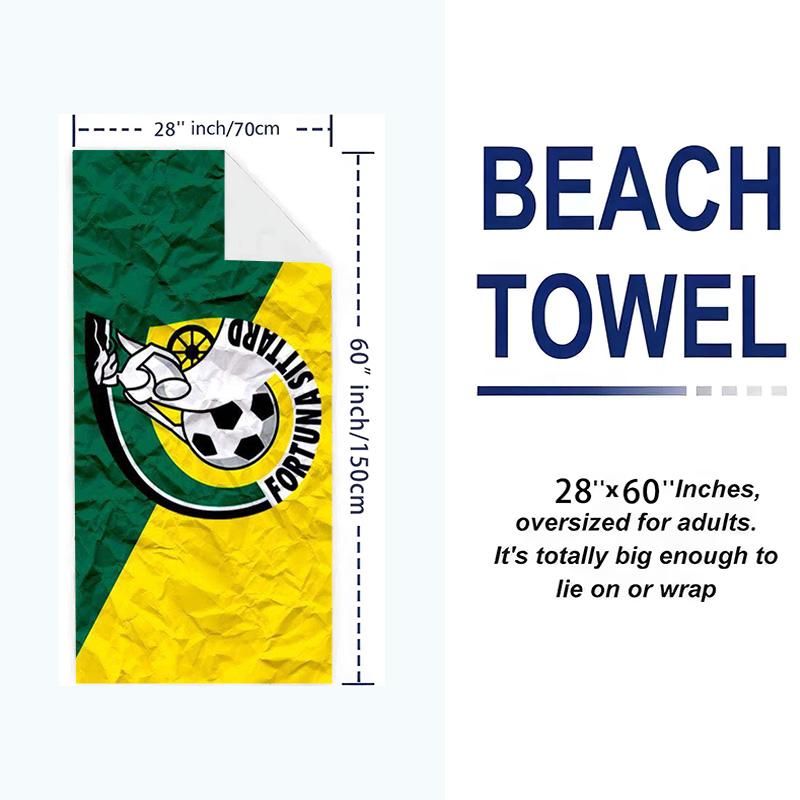 Fortuna Sittard Print Beach Towel, Large Soft Quick Dry Towel for Beach Camping Swimming
