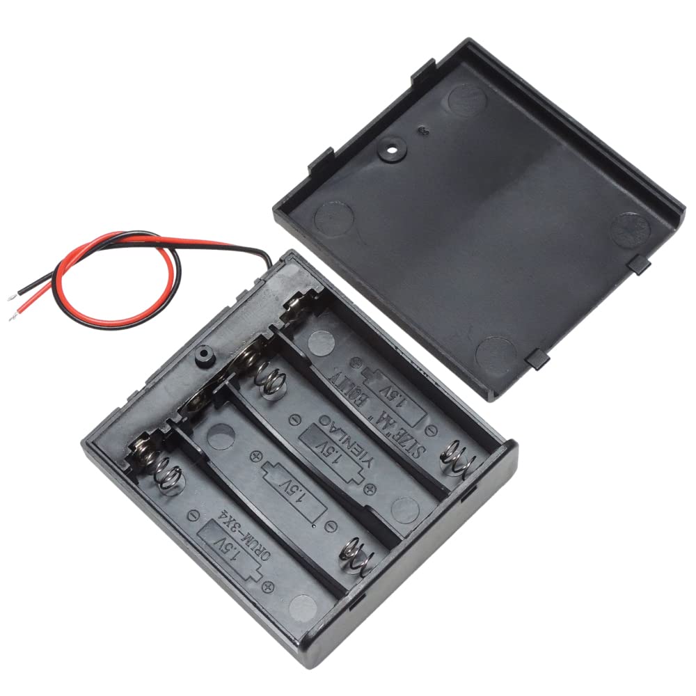 KAUMO Box, 4 X AA Batteries, 6 V, Case with On/Off Switch, Holder (2 Pieces)