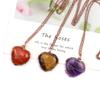 Hand-Wound Woven Tiger Stone Heart-Shaped Love Rough Stone Natural Crystal Stone Necklace N549