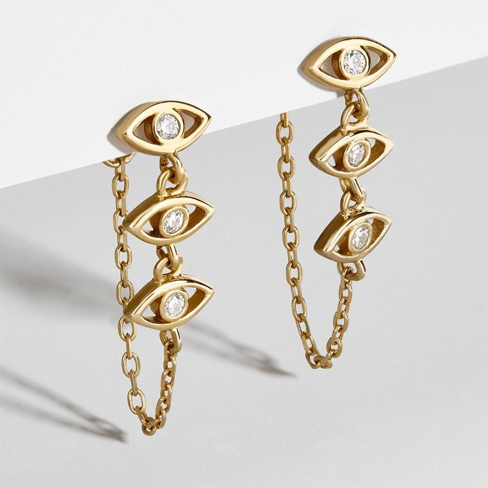 Eye Trendy Geometric Pendant Earrings Alloy Plating Stylish Fashion Jewelry