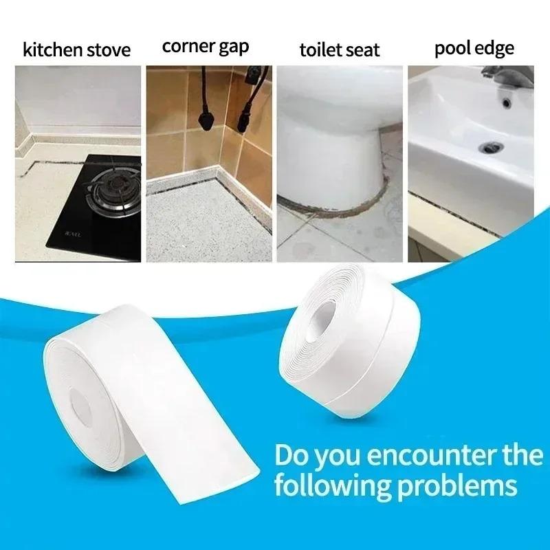 1/2/3 Roll of Kitchen Anti-mold and Waterproof Tape, Moisture-proof Kitchen and Bathroom Sink Gap, Beautiful Seam Toilet Sticker