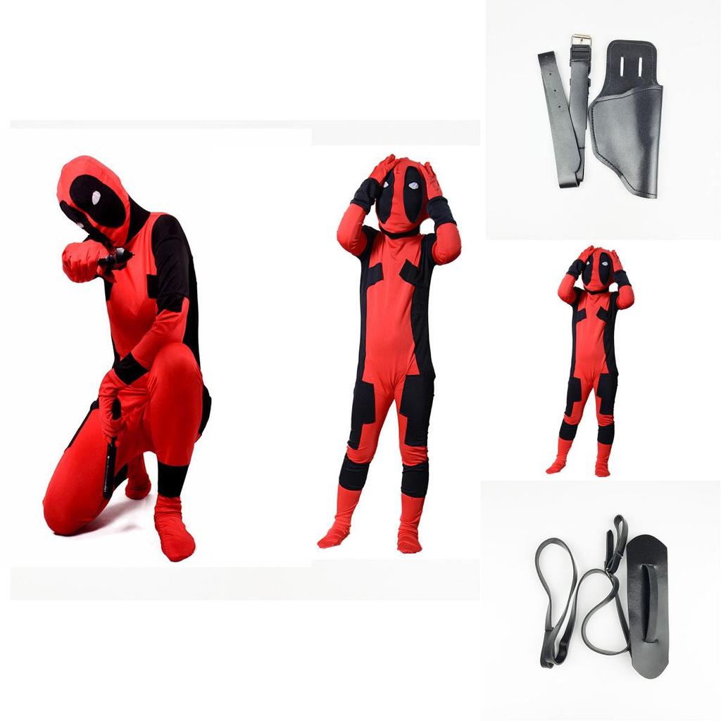 Sexy Cool Lady Deadpool Costume Spandex Women Red Fullbody Superhero Cosplay