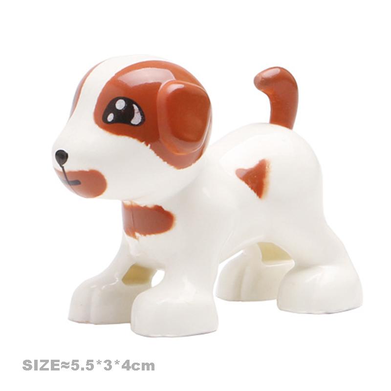 Large Size Building Blocks Cat Dog Pig Rabbit Miniature Add-Ons Fitting Blocks Farm Animals Collection Assemble Education Playthings Ideal For Kid