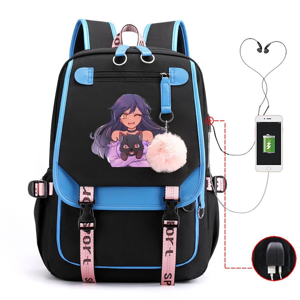 My World Harajuku Leisure Backpack Junior High School Student Elementary School Student Multifunctional USB School Bag Female