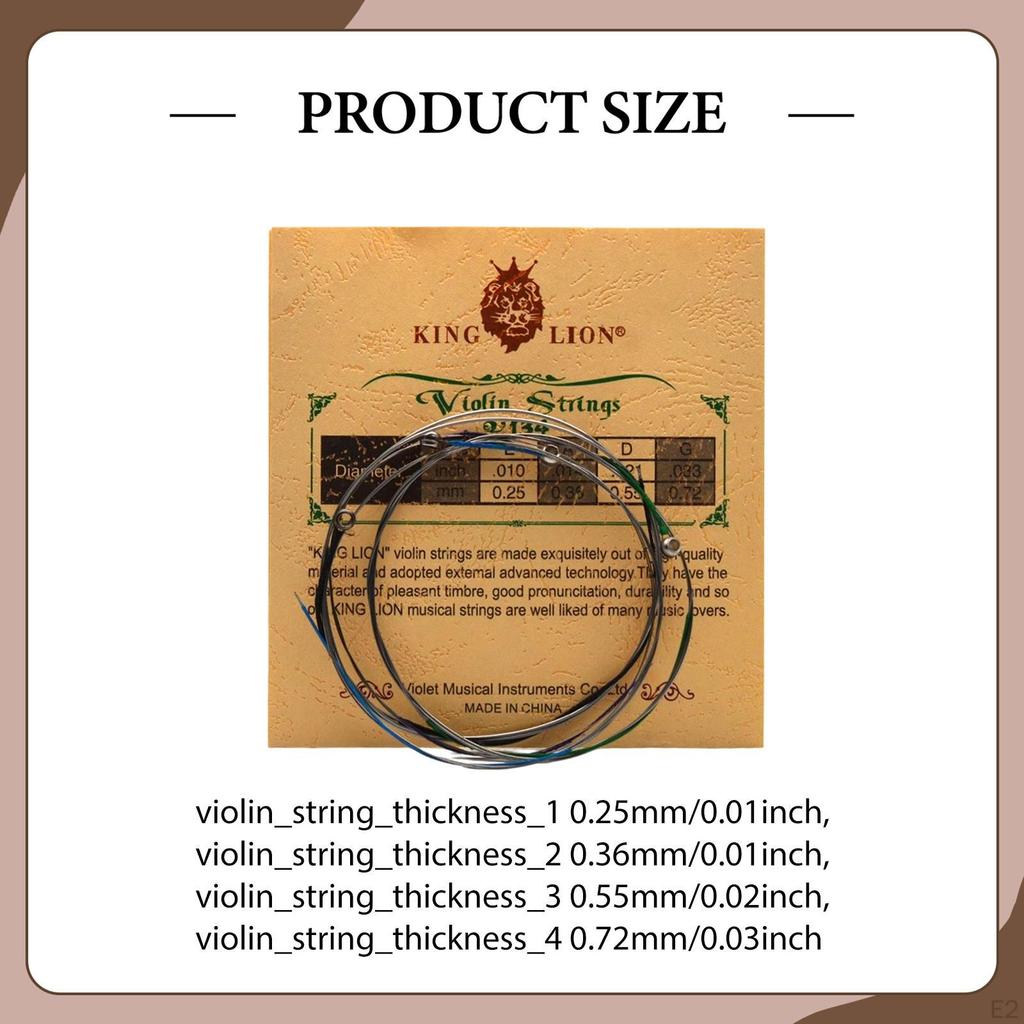 Violin String Improve Tone Playability Lightweight Steel Strings Full Set