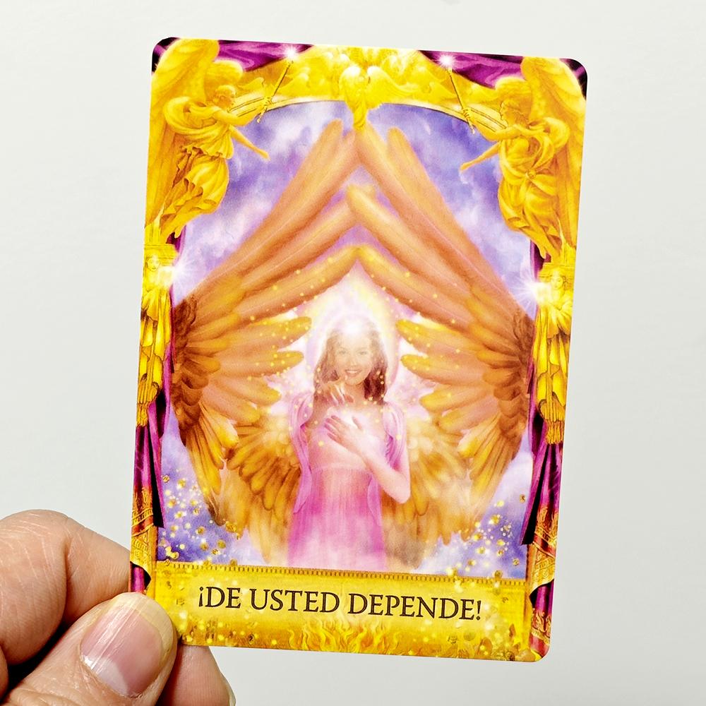 Mazzo Oracle Risposte degli Angeli in Lingua Spagnola 44 Pezzi Carte Oracle PDF Guida Digitale 10,4*7,3cm